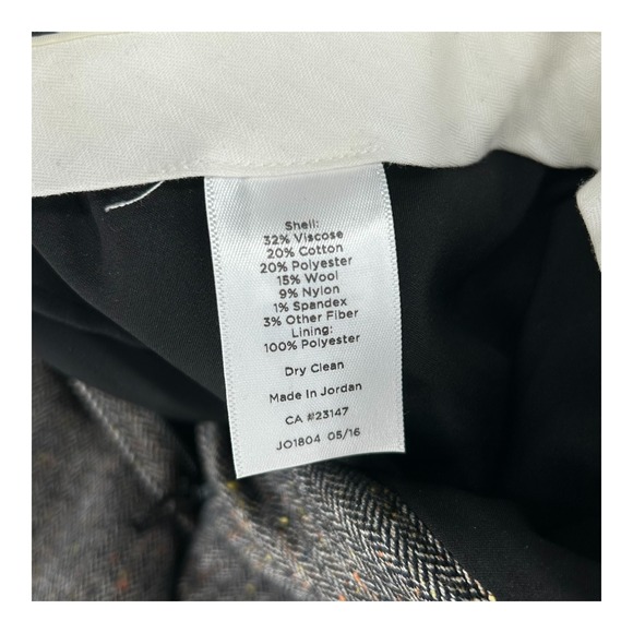 Talbots Petite Trousers Raleigh Herringbone Tweed Wool Blend Womens 14P Lined - Picture 10 of 10